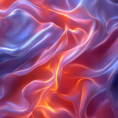 Obraz premium Abstract neon silk texture background design with smooth waves.