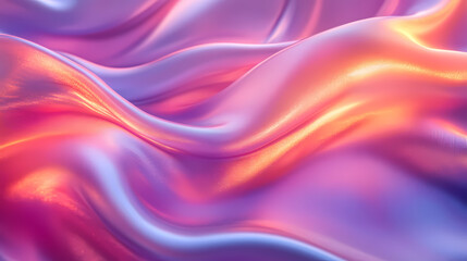 Fototapeta premium Abstract neon silk texture background design with smooth waves.