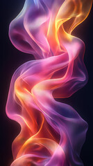 Obraz premium Abstract neon silk texture background design with smooth waves.