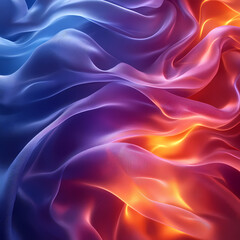 Obraz premium Abstract neon silk texture background design with smooth waves.