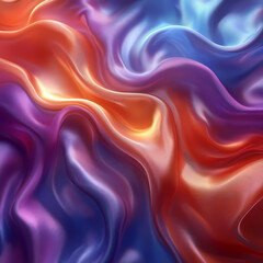 Fototapeta premium Abstract neon silk texture background design with smooth waves.