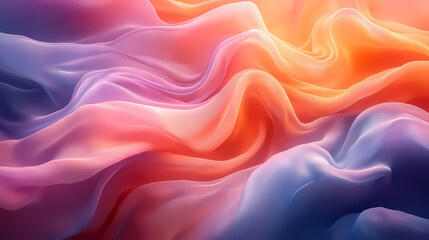 Obraz premium Abstract neon silk texture background design with smooth waves.