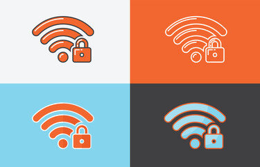 Tech_Secured Wi-fi icon. wireless connection