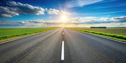 Fototapeta premium Empty highway with straight track