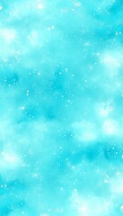 Fototapeta premium Abstract blue watercolor background with white splatters.