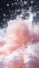 A close-up of sparkling bubbles creating a whimsical, abstract pattern.