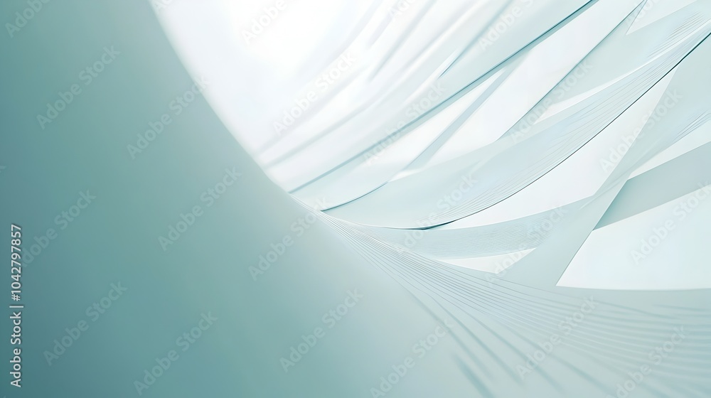 Poster minimalistic news report background with geometric patterns and soft blue tones