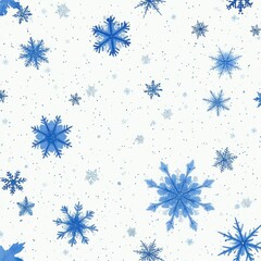 Serene Snowfall: Realistic Natural Snowflakes Cascading Downward, Ideal for Digital Compositions