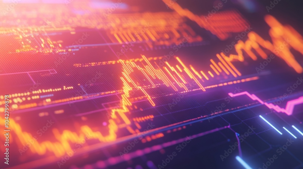 Poster abstract data visualization with colorful graphs