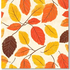 Obraz premium Vibrant Autumn Leaf Pattern for Seasonal Decor and Printable Designs