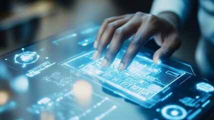 Futuristic Technology Interface with Hand Interaction