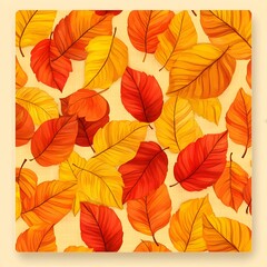 Obraz premium Seamless Autumn Leaf Pattern on Plain Background for Gift Wrap and Printable Designs