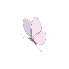 butterfly colorful continuous line drawing template good for celebration usage. continuous line element illustration. vector lineart. monoline asset.