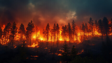 a burning forest