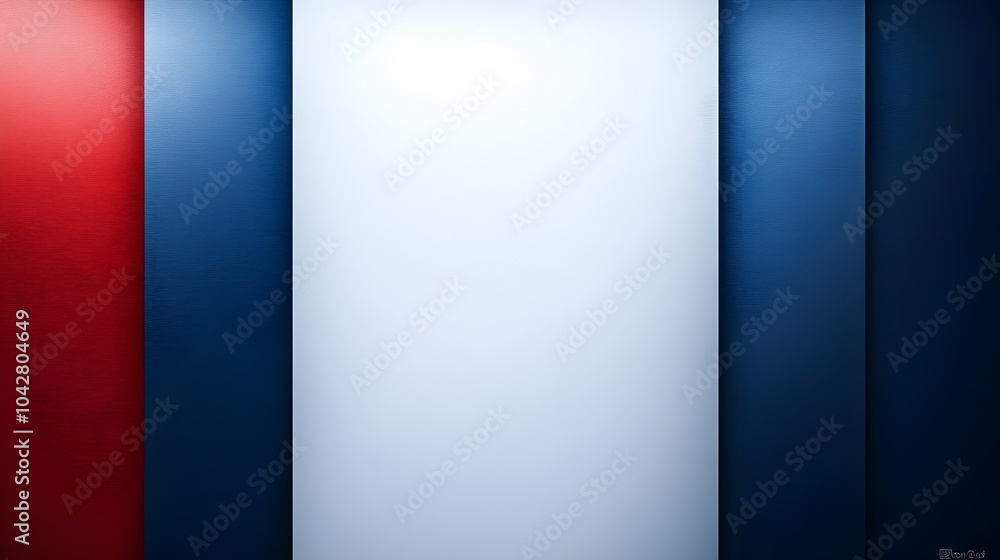 Poster minimalist french flag with soft gradient backgrounds leaving central copy space