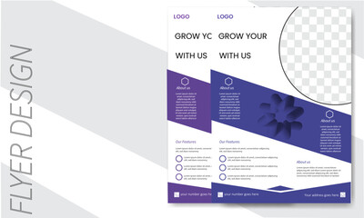 Creative modern and clean corporate flyer design,  perfect for creative professional business flyer template  