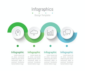 Infographic 4 options design elements for your business data. Vector Illustration.