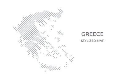 Stylized linear map of Greece in minimalistic style. Vector illustration of the map of the country.