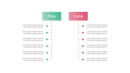 List Comparison Pros and Cons infographic template design
