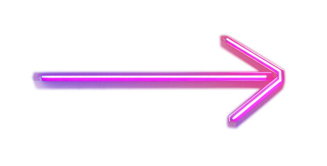 Obraz premium 3D render of neon arrow icon light.