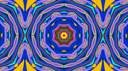 Colorful symmetrical abstract kaleidoscope background pattern for summer 