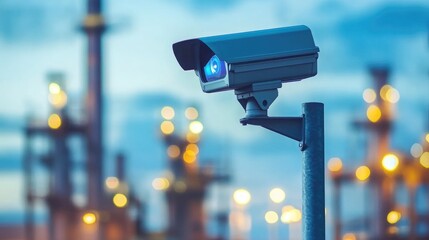 Security Camera Mounted in Urban Setting