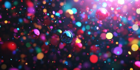 Naklejka premium Disco Ball with Confetti