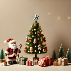 christmas tree and Santa gifts