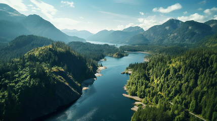 Fototapeta premium Aerial Perspectives on Nature's Splendor. Generative AI