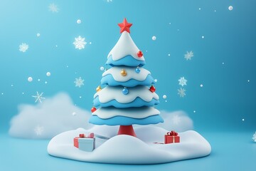 christmas tree in 3d by generative ai