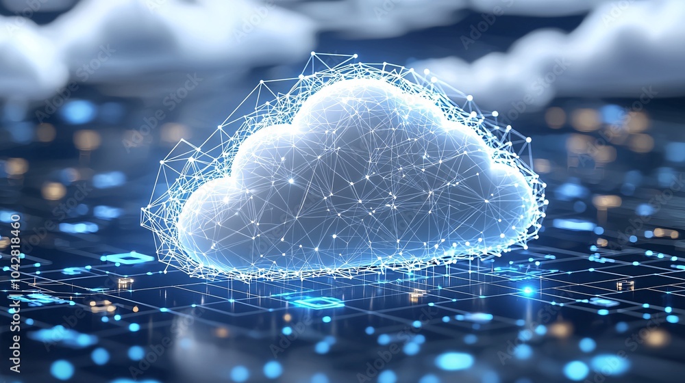 Poster abstract cloud computing network concept data storage and transfer