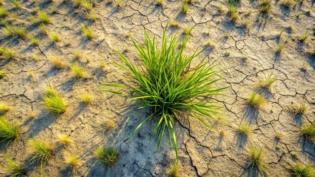 Description: Aerial view of Florida paspalum native wild grass growing in wet sandy soil, perfect as a background
