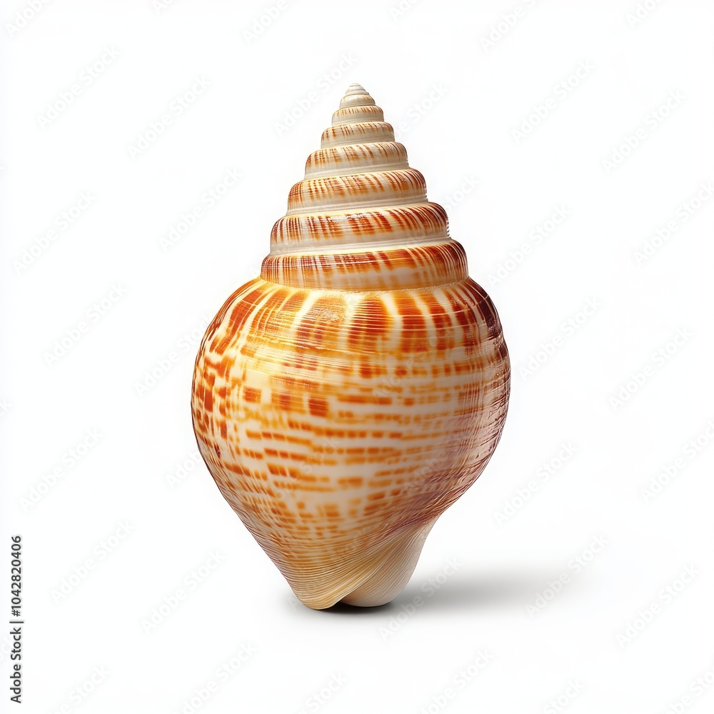 Poster Hyper-realistic Shell on Pure White Background