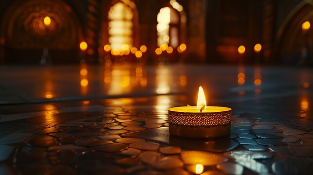 Cathedral candle during fasting kareem festival mubarak