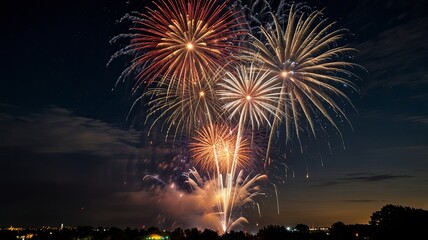 fireworks in the night sky