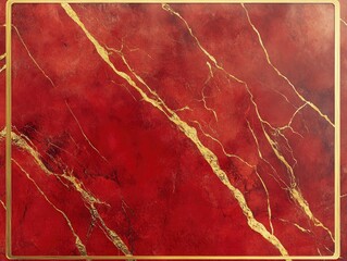 Red and Gold Marble Painting