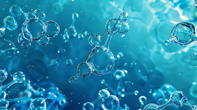 Cellular structure of hydroxide of sodium on azure backdrop