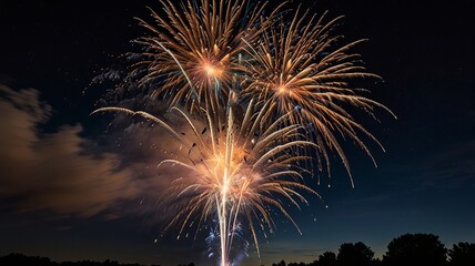 fireworks in the night sky