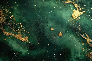 Obraz premium Green surface with gold paint
