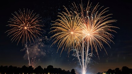 fireworks in the night sky