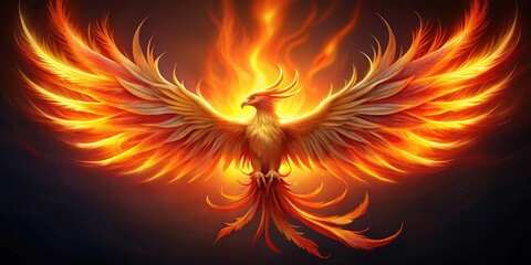 Fiery phoenix symbolizing rebirth and renewal
