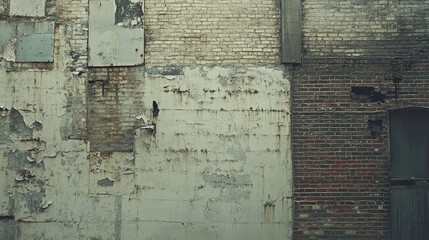 Naklejka premium Vintage Brick Wall with Faded and Worn Look