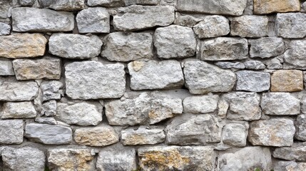 Obraz premium Weathered Stone Wall with Uneven Surfaces
