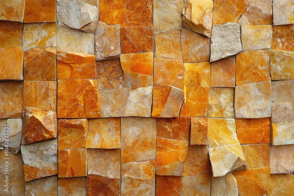 Poster wall cladding showing a pattern of decorative stone tiles
