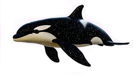 Fototapeta premium An orca (killer whale) isolated on a white background.