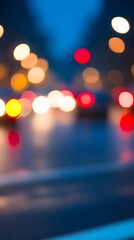 Vibrant Blurred Lights of a Busy City Traffic at Night with Clear Center Space