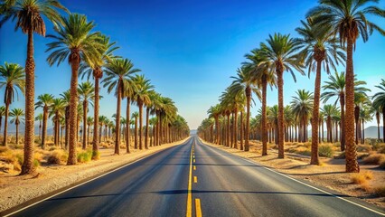 Desert landscape with palm trees