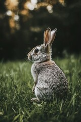 Fototapeta premium Rabbit in Grass Field