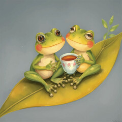 frog on a leaf