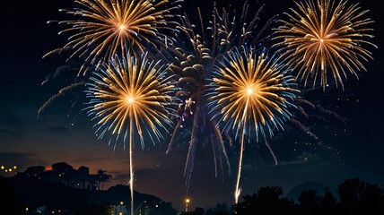 fireworks in the night sky